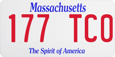 MA license plate 177TC0