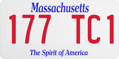 MA license plate 177TC1