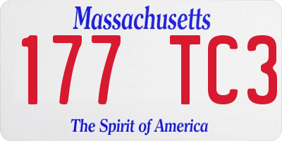 MA license plate 177TC3
