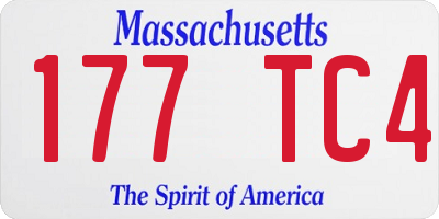 MA license plate 177TC4