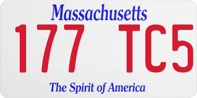 MA license plate 177TC5