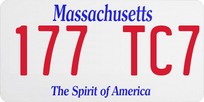 MA license plate 177TC7