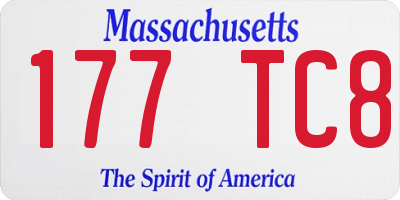 MA license plate 177TC8