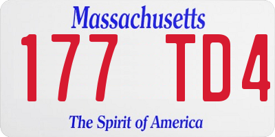 MA license plate 177TD4