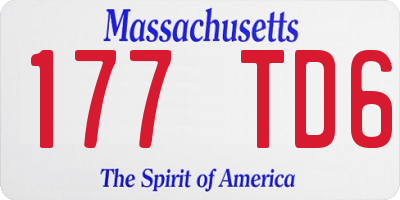 MA license plate 177TD6