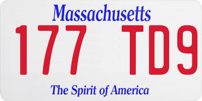 MA license plate 177TD9