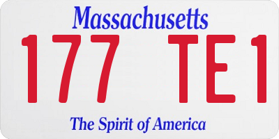 MA license plate 177TE1