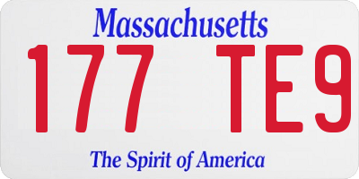 MA license plate 177TE9