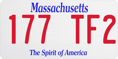 MA license plate 177TF2