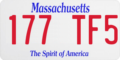 MA license plate 177TF5