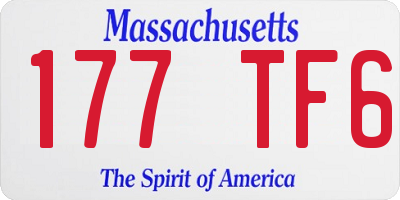 MA license plate 177TF6