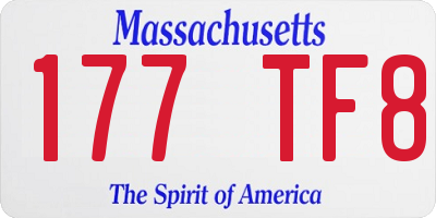 MA license plate 177TF8