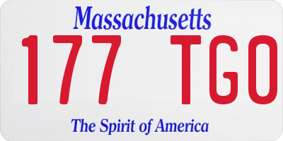 MA license plate 177TG0