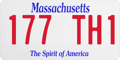 MA license plate 177TH1