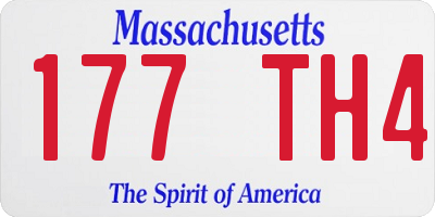 MA license plate 177TH4