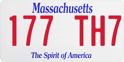 MA license plate 177TH7