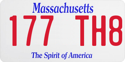 MA license plate 177TH8