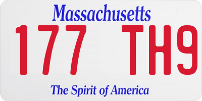 MA license plate 177TH9