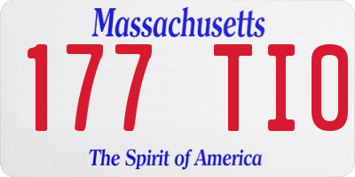 MA license plate 177TI0