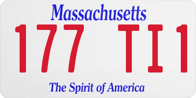 MA license plate 177TI1