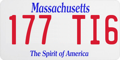 MA license plate 177TI6