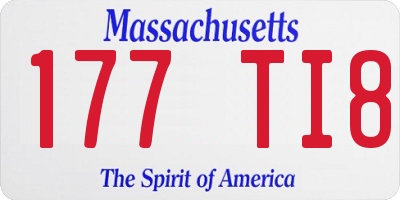 MA license plate 177TI8