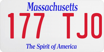 MA license plate 177TJ0
