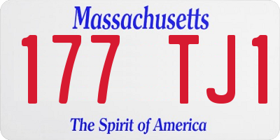 MA license plate 177TJ1