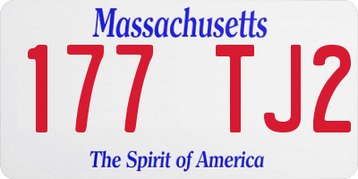 MA license plate 177TJ2
