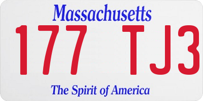 MA license plate 177TJ3