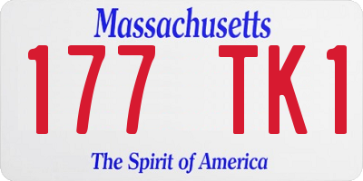 MA license plate 177TK1