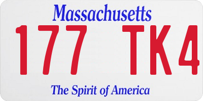 MA license plate 177TK4