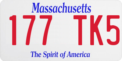 MA license plate 177TK5