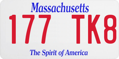 MA license plate 177TK8