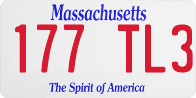 MA license plate 177TL3