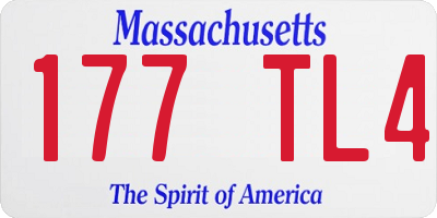 MA license plate 177TL4