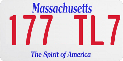 MA license plate 177TL7