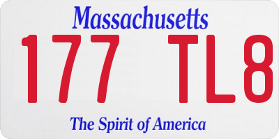MA license plate 177TL8
