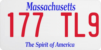 MA license plate 177TL9