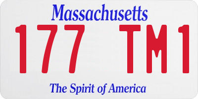MA license plate 177TM1