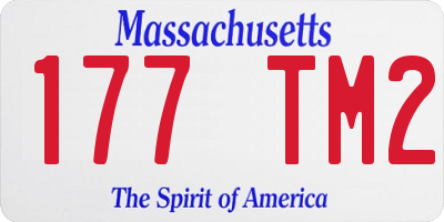 MA license plate 177TM2