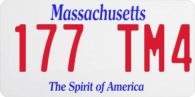 MA license plate 177TM4