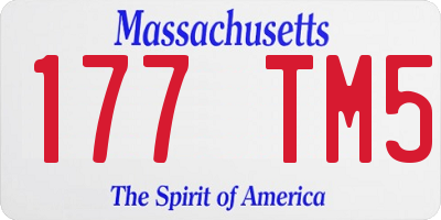MA license plate 177TM5