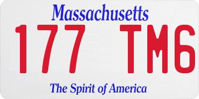 MA license plate 177TM6
