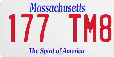 MA license plate 177TM8