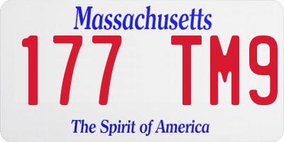 MA license plate 177TM9