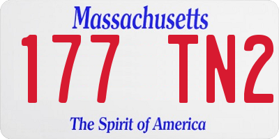 MA license plate 177TN2