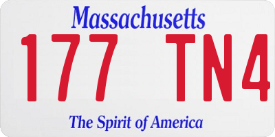 MA license plate 177TN4