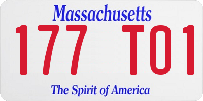 MA license plate 177TO1