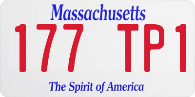 MA license plate 177TP1